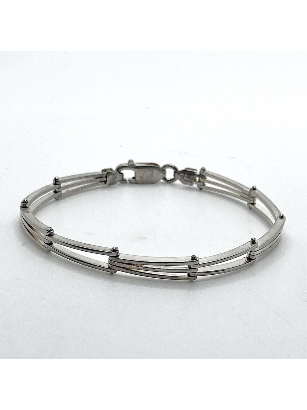 Vtg Sterling Silver 925 Italy Gate Link Bracelet w Lobster Clasp / Approx 7”